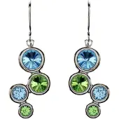 Behave - Oorbellen met kristal blauw groen - Vrolijke partylook 4 cm