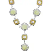 Behave - Crème Ketting - Vierkante en Ronde Hanger - 41 cm - Elegant Design