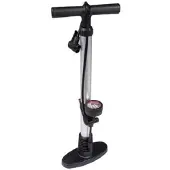Perel staande pomp met mamometer 58 cm aluminium zwart/grijs