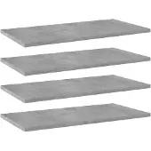 vidaXL Wandschappen 4 st 60x30x1,5 cm spaanplaat betongrijs