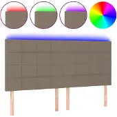 vidaXL Hoofdbord LED 160x5x118/128 cm stof taupe