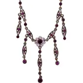 Behave Ketting - Paarse Bloem - Met Swarovski-stenen - Nikkelvrij