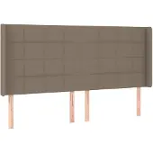 vidaXL Hoofdbord met randen 163x16x118/128 cm stof taupe