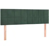 vidaXL Hoofdborden 144x5x78/88 cm fluweel donkergroen