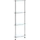 vidaXL Kastje 4-laags 30x30x100 cm gehard glas transparant