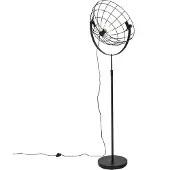 QAZQA Industriële vloerlamp zwart 50 cm verstelbaar - Hanze