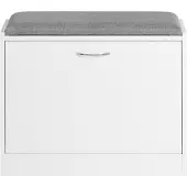 SoBuy Schoenenbank met Zitkussen, 60x47x24 cm, Wit