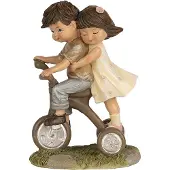 Clayre & Eef Beeld Kinderen 14 cm Bruin Polyresin Bruin