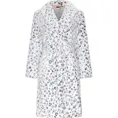 Rebelle fleece badjas wit/grijs Dames