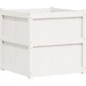 vidaXL Plantenbak 70x70x70 cm massief grenenhout wit