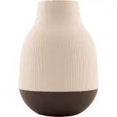 Point-Virgule Vaas uit bamboevezel gebroken wit en donkergrijs ø 18.1cm H 25cm