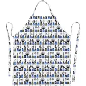 Almedahls Persons kryddskåp schort klein patroon Blauw