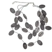 Behave Schelpen ketting - grijs - korte meer lagen ketting
