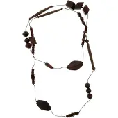 Behave - Houten Kralenketting Bruin - 150 cm