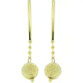 Behave - Oorbellen hanger staaf - Goudkleur met bol - Minimal chic