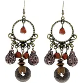 Behave - Oorhangers dames - Houten kralen boho - Retro festival stijl