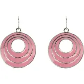 Behave - Ronde oorhangers met roze accenten - Vintage stijl voor weekend