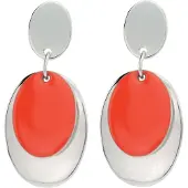 Behave - Oorbellen ovaal rood accent - Trendy statement voor avondlook