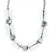 Behave - Ketting Glas - Met Stenen en Zilverkleurige Accenten - 35,5 cm