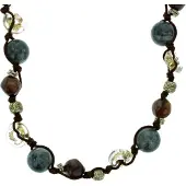 Behave - Ketting Dames - Natuurlijke Stijl - Mix Kralen Bruin - 80 cm