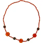 Behave - Lange oranje kralenketting - Modeaccessoire 98 cm lang