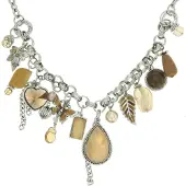 Behave - Ketting met diverse bruine hangers - Modeaccessoire voor herfstige looks