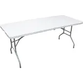 Erro Campingtafel - Vouwtafel - 180x74x72 cm - Wit - Voor 8 personen