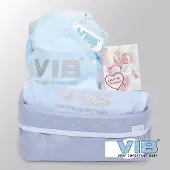 Vib - Giftset Commodemandje - Boy (Blauw) - Babykleertjes - Baby cadeau - zwangerschap aankondiging - geboorte cadeau