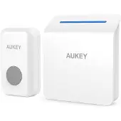 Aukey Draadloze deurbel Ingebouwde batterijzender en ontvanger (wit, ST-D1)