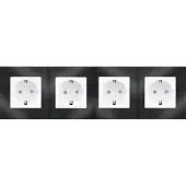 Perfect Switches WANDCONTACTDOOS | ALUMINIUM | ZWART | WIT | VIERVOUDIG