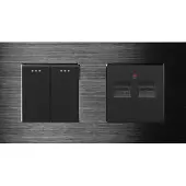 Perfect Switches MECHANISCHE SCHAKELAAR | ALUMINIUM | ZWART | COMBINATIE TWEEVOUDIGE WISSELSCHAKELAAR & USB TWEEVOUDIG