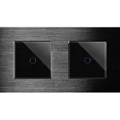Perfect Switches TOUCH SCHAKELAAR | ALUMINIUM | ZWART | COMBINATIE ENKELVOUDIG & WISSEL DIMMERSCHAKELAAR