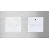 Perfect Switches TOUCH SCHAKELAAR | ALUMINIUM | ZILVER | COMBINATIE | TWEEVOUDIGE DIMMERSCHAKELAAR & USB TWEEVOUDIG
