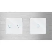 Perfect Switches TOUCH SCHAKELAAR | ALUMINIUM | ZILVER | COMBINATIE | TWEEVOUDIGE SCHAKELAAR & DIMMERSCHAKELAAR