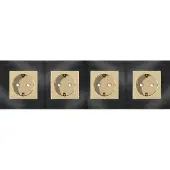 Perfect Switches WANDCONTACTDOOS | ALUMINIUM | ZWART | GOUD | VIERVOUDIG