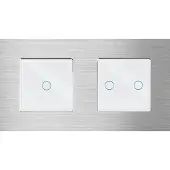 Perfect Switches TOUCH SCHAKELAAR | ALUMINIUM | ZILVER | COMBINATIE | ENKELVOUDIGE & TWEEVOUDIGE WISSELSCHAKELAAR