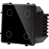 Perfect Switches MODULE | TOUCH | ZWART | AAN/UIT | WIFI + RF | VIERVOUDIGE SCHAKELAAR