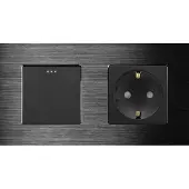 Perfect Switches MECHANISCHE SCHAKELAAR | ALUMINIUM | ZWART | COMBINATIE SCHAKELAAR & WANDCONTACTDOOS