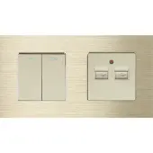 Perfect Switches MECHANISCHE SCHAKELAAR | ALUMINIUM | GOUD | COMBINATIE TWEEVOUDIGE SCHAKELAAR & USB TWEEVOUDIG