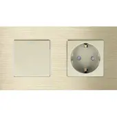 Perfect Switches MECHANISCHE SCHAKELAAR | ALUMINIUM | GOUD | COMBINATIE SCHAKELAAR & WANDCONTACTDOOS