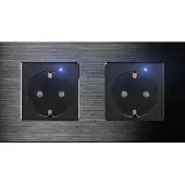 Perfect Switches WANDCONTACTDOOS | ALUMINIUM | ZWART | TWEEVOUDIG | WIFI