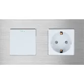 Perfect Switches MECHANISCHE SCHAKELAAR | ALUMINIUM | ZILVER | COMBINATIE SCHAKELAAR & WANDCONTACTDOOS