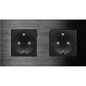 Perfect Switches WANDCONTACTDOOS | ALUMINIUM | ZWART | TWEEVOUDIG