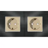 Perfect Switches WANDCONTACTDOOS | ALUMINIUM | ZWART | GOUD | TWEEVOUDIG