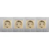 Perfect Switches WANDCONTACTDOOS | ALUMINIUM | ZILVER | GOUD | VIERVOUDIG
