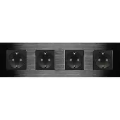 Perfect Switches WANDCONTACTDOOS | ALUMINIUM | ZWART | VIERVOUDIG