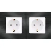 Perfect Switches WANDCONTACTDOOS | ALUMINIUM | ZWART | WIT | TWEEVOUDIG
