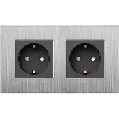 Perfect Switches WANDCONTACTDOOS | ALUMINIUM | ZILVER | ZWART | TWEEVOUDIG