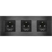 Perfect Switches WANDCONTACTDOOS | ALUMINIUM | ZWART | DRIEVOUDIG