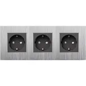 Perfect Switches WANDCONTACTDOOS | ALUMINIUM | ZILVER | ZWART | DRIEVOUDIG